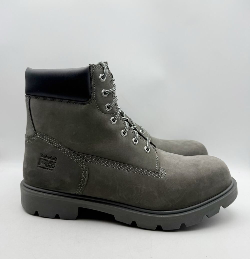 Timberland Pro Mens Sawhorse 6" Composite Toe Work Boots Size 14 M Grey WP EUC